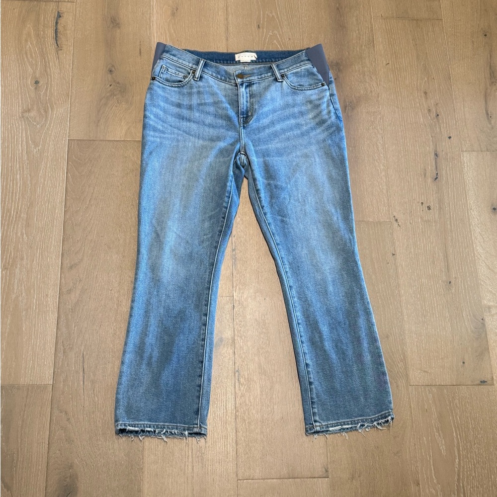 HATCH The Crop Maternity Jean - Light Wash